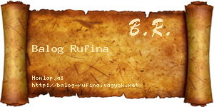 Balog Rufina névjegykártya